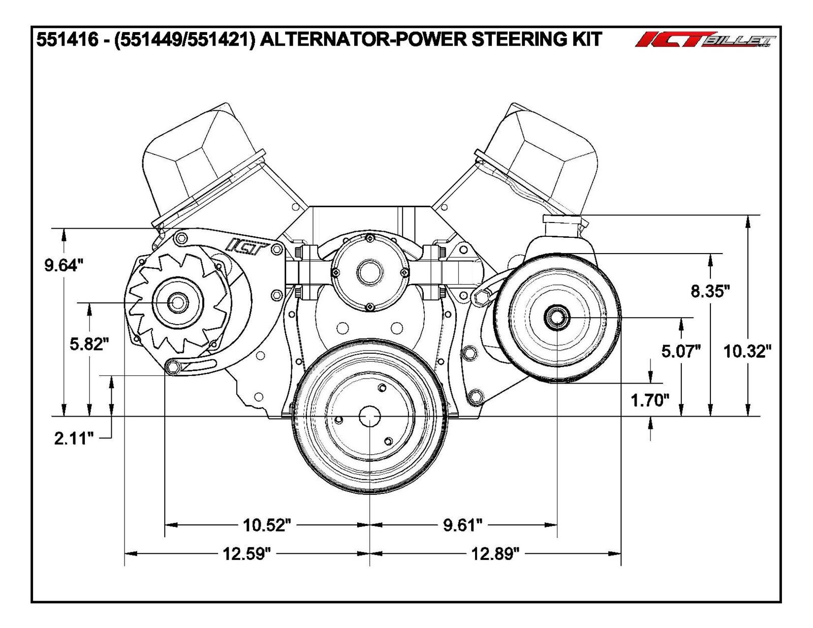 ICT Billet Alternator Brackets 551416