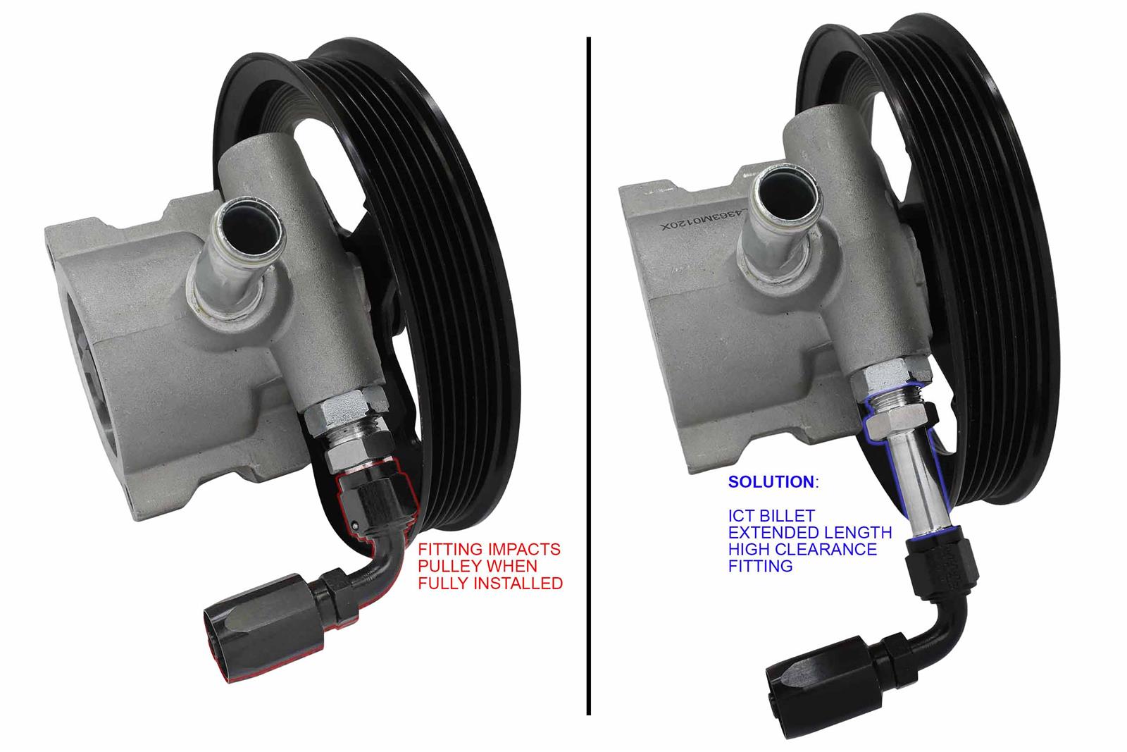 ICT Billet AN to Metric Adapter Fittings F06ANPSM16XL