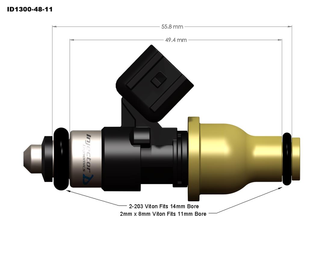 Injector Dynamics ID1300x Fuel Injectors 1300.48.11.F20.4
