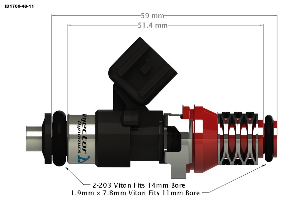 Injector Dynamics ID1700x Fuel Injectors 1700.48.11.D.4