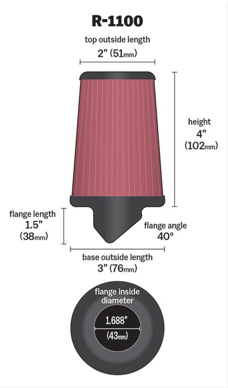 K&N Universal Performance Air Filters R-1100
