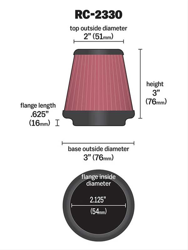 K&N Universal Performance Air Filters RC-2330