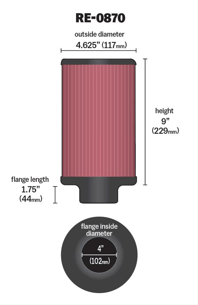 K&N Universal Performance Air Filters RE-0870