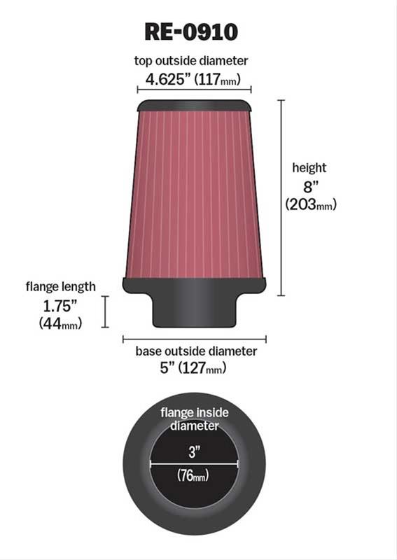 K&N Universal Performance Air Filters RE-0910