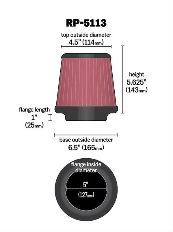 K&N Universal Performance Air Filters RP-5113