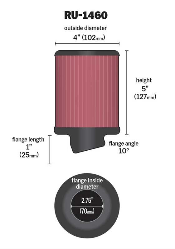 K&N Universal Performance Air Filters RU-1460
