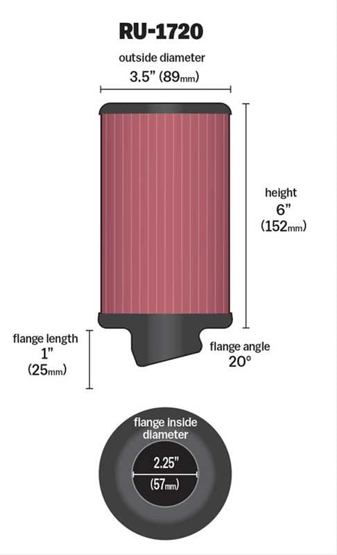 K&N Universal Performance Air Filters RU-1720