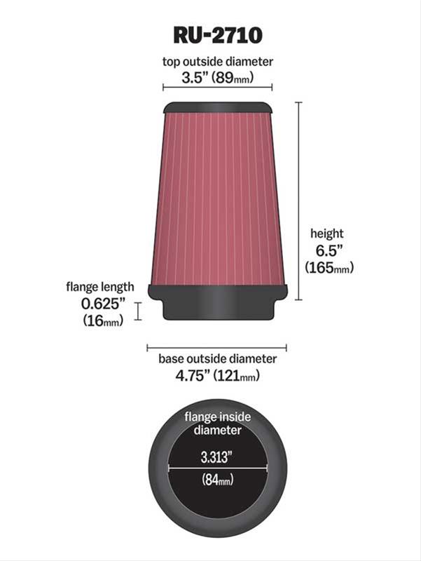 K&N Universal Performance Air Filters RU-2710