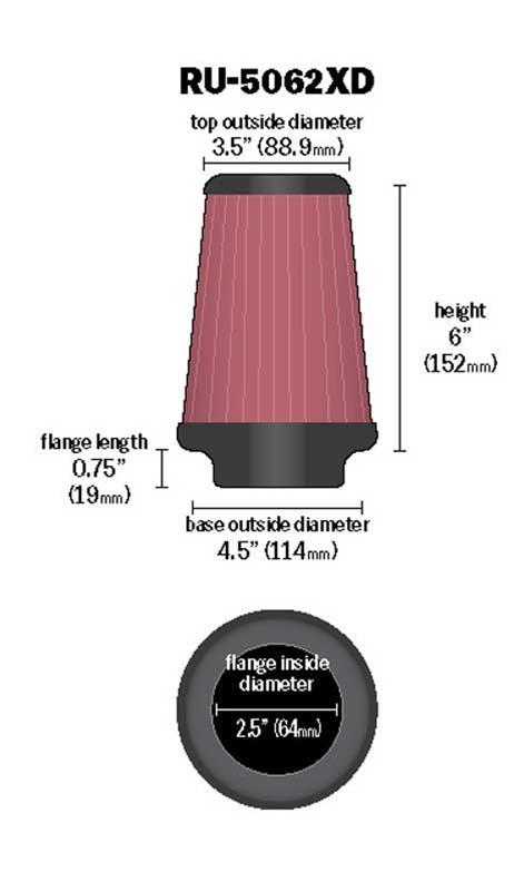 K&N Universal Performance Air Filters RU-5062XD