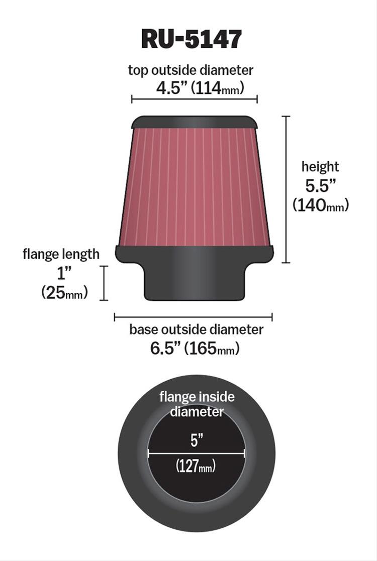 K&N Universal Performance Air Filters RU-5147