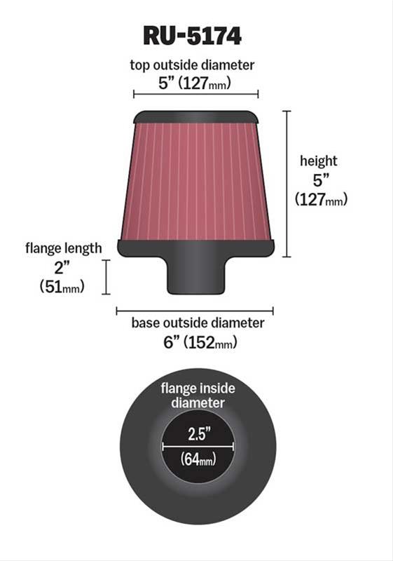 K&N Universal Performance Air Filters RU-5174