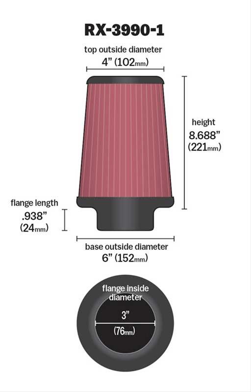 K&N Universal Performance Air Filters RX-3990-1