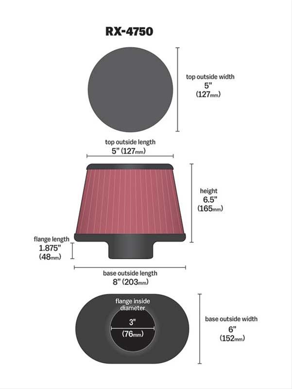 K&N Custom Air Filter Assemblies RX-4750