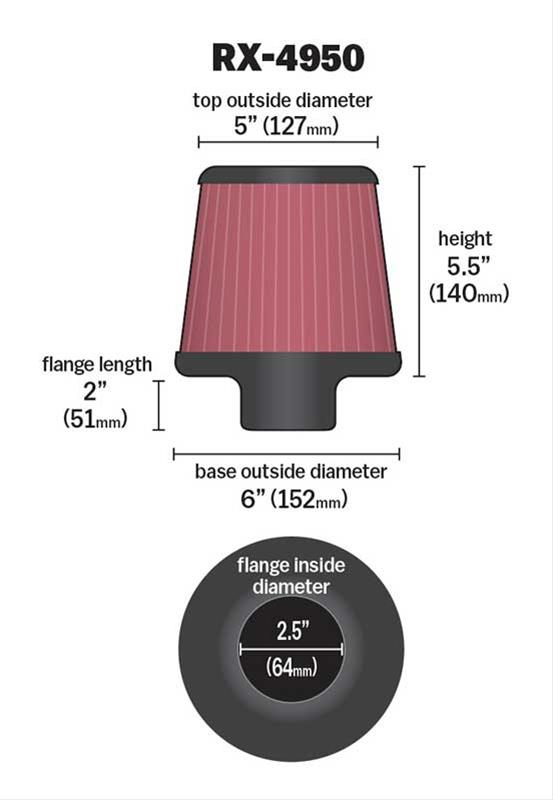 K&N Universal Performance Air Filters RX-4950