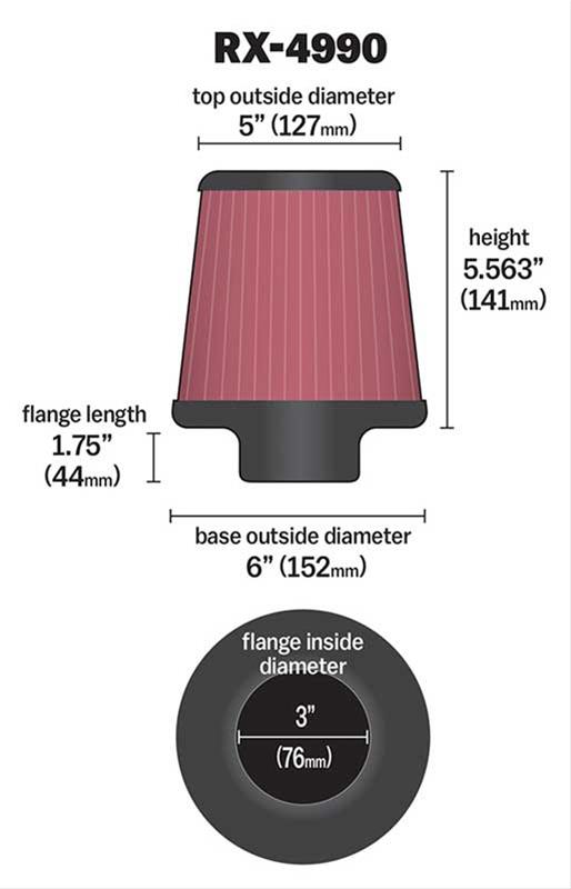 K&N Universal Performance Air Filters RX-4990
