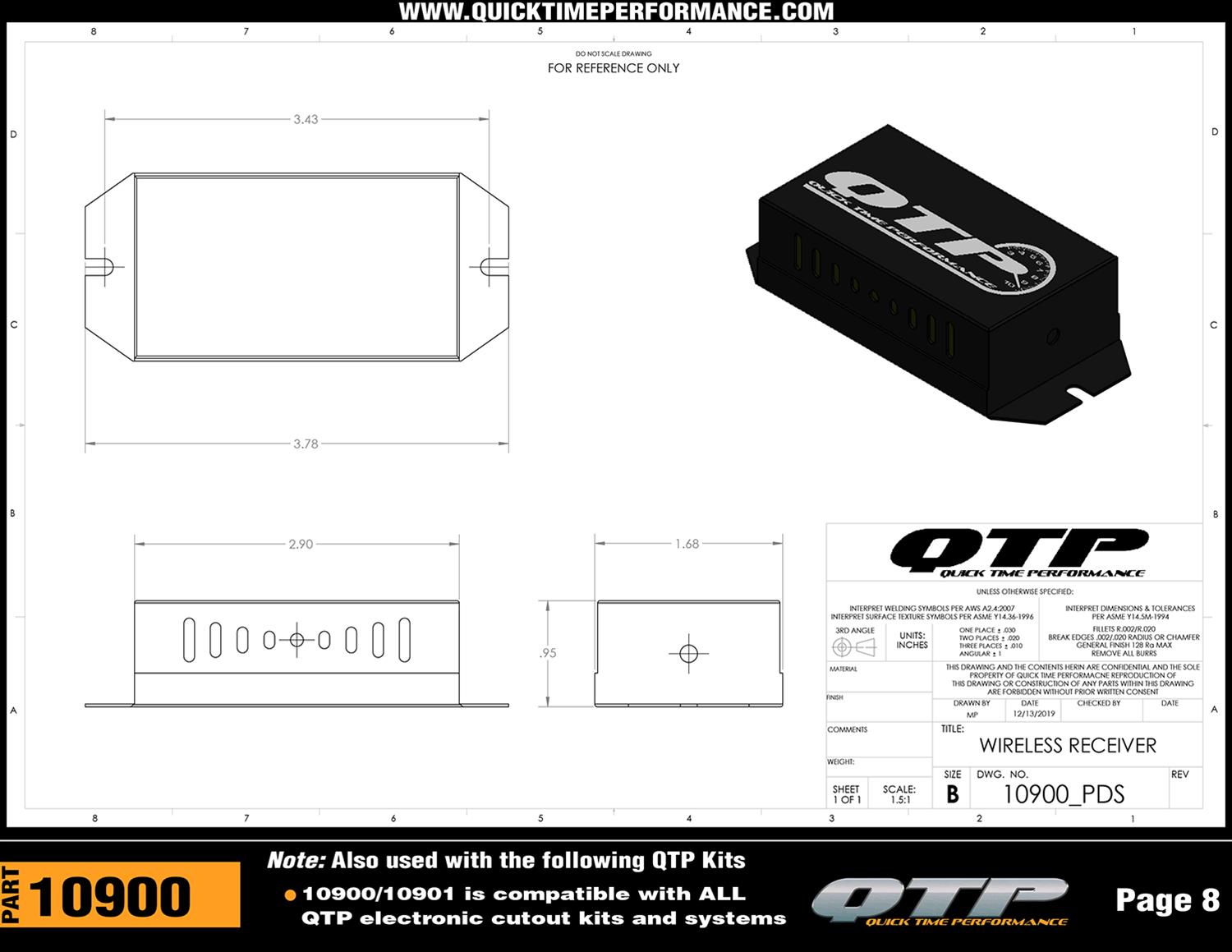 Quick Time Performance Electric Exhaust Cutouts QTEC50DIYT1