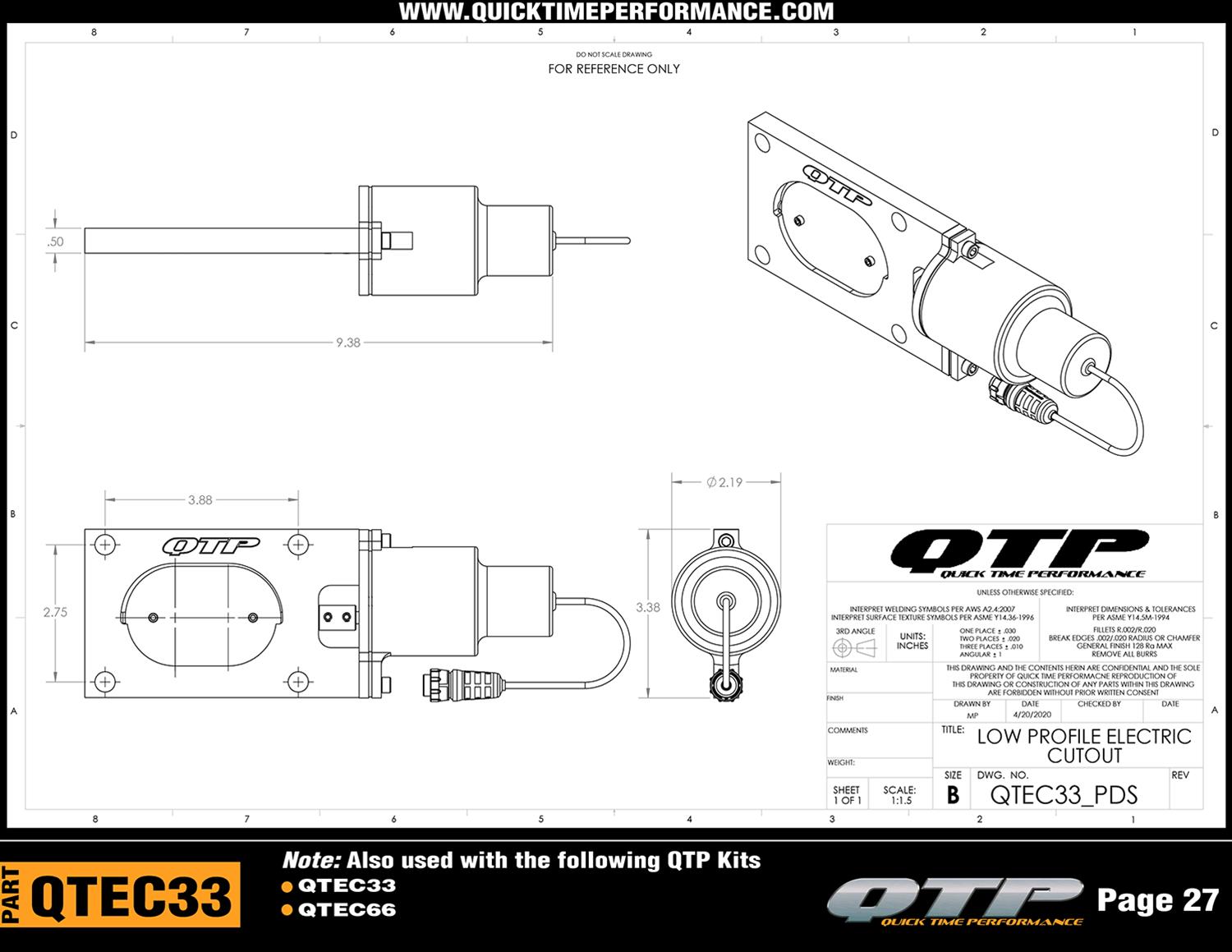 Quick Time Performance Oval Electric Cutouts QTEC33T0