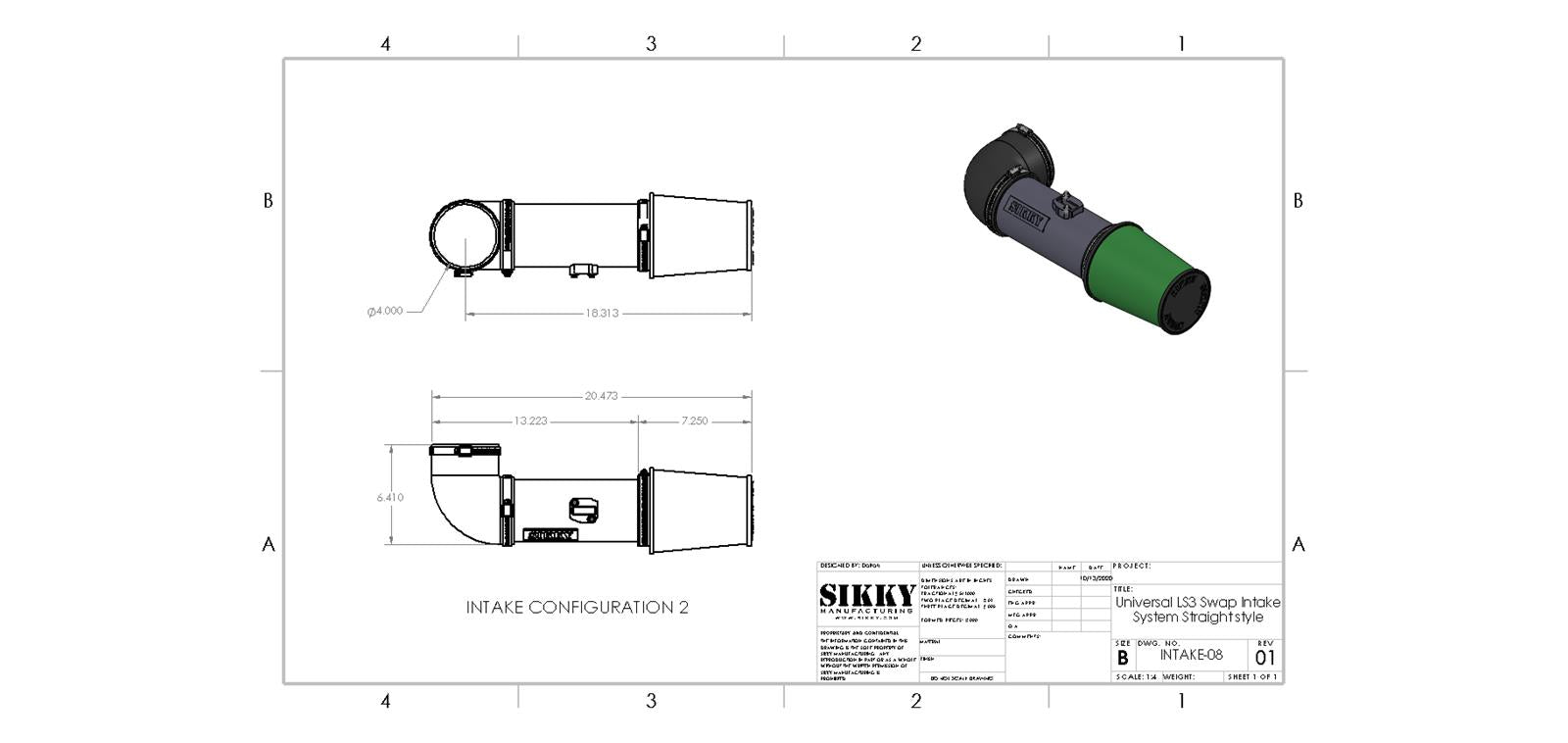 Sikky Manufacturing Air Intake Kits INTAKE-08