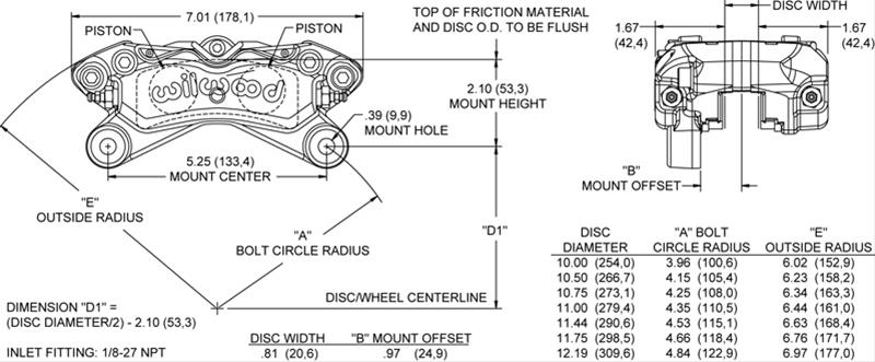 Wilwood Forged Dynapro Low-Profile Lug Mount Calipers 120-12160-P