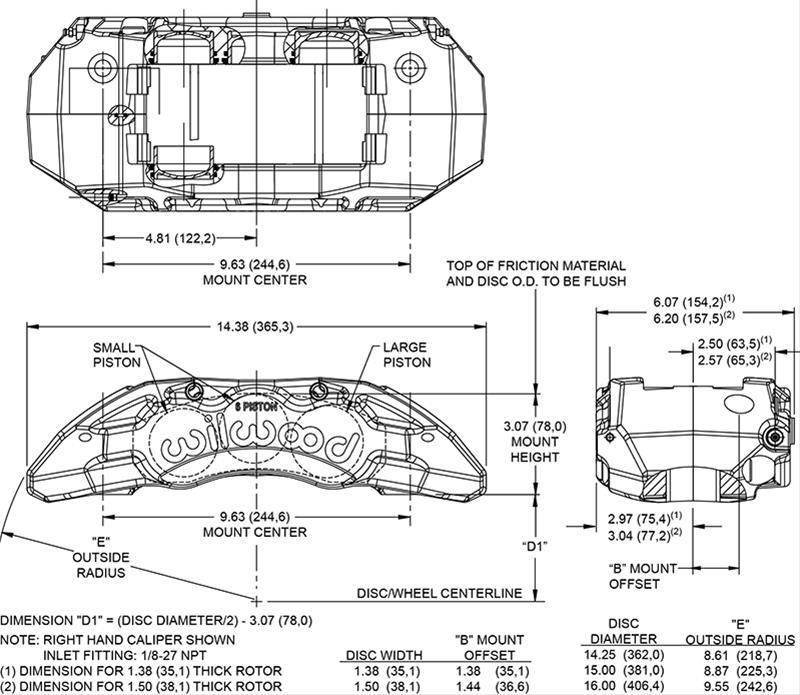 Wilwood TX6R Forged Radial Mount Calipers 120-13816-BK