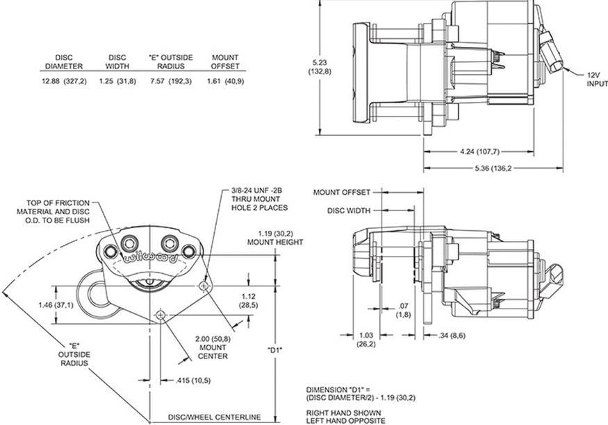 Wilwood Electronic Parking Brake Calipers 120-15687-RD