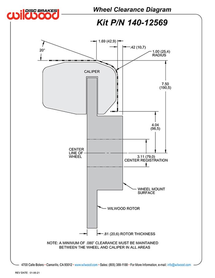 Wilwood D154 Rear Parking Brake Kits 140-12569-DR