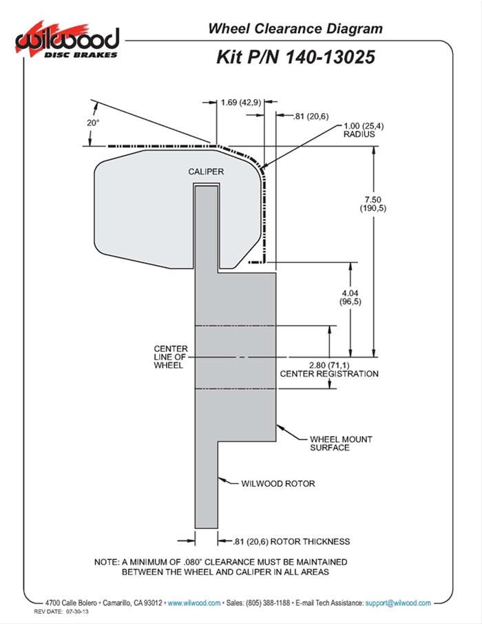 Wilwood D154 Rear Parking Brake Kits 140-13025