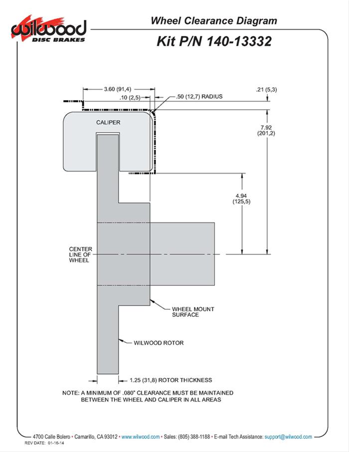 Wilwood Forged Narrow Superlite 4R Big Brake Rear Parking Brake Kits 140-13332-D