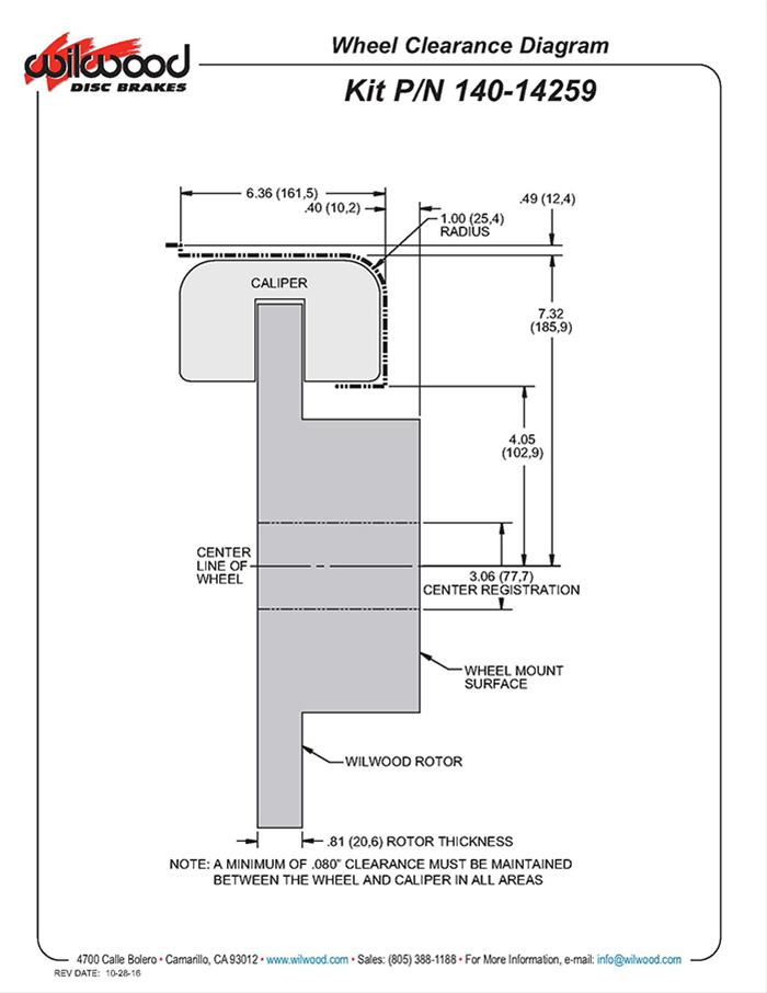 Wilwood Forged Dynalite MC4 Rear Parking Brake Kits 140-14259-DR