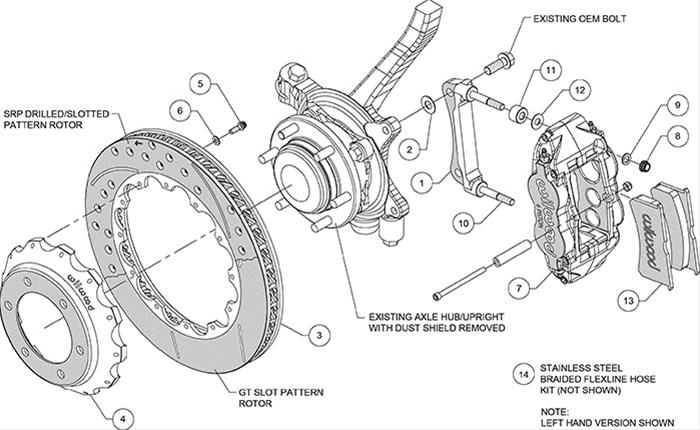 Wilwood Forged Narrow Superlite 6R Big Brake Front Brake Kits 140-14578-R