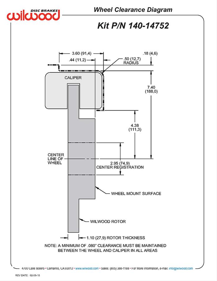 Wilwood Forged Narrow Superlite 4R Big Brake Rear Parking Brake Kits 140-14752