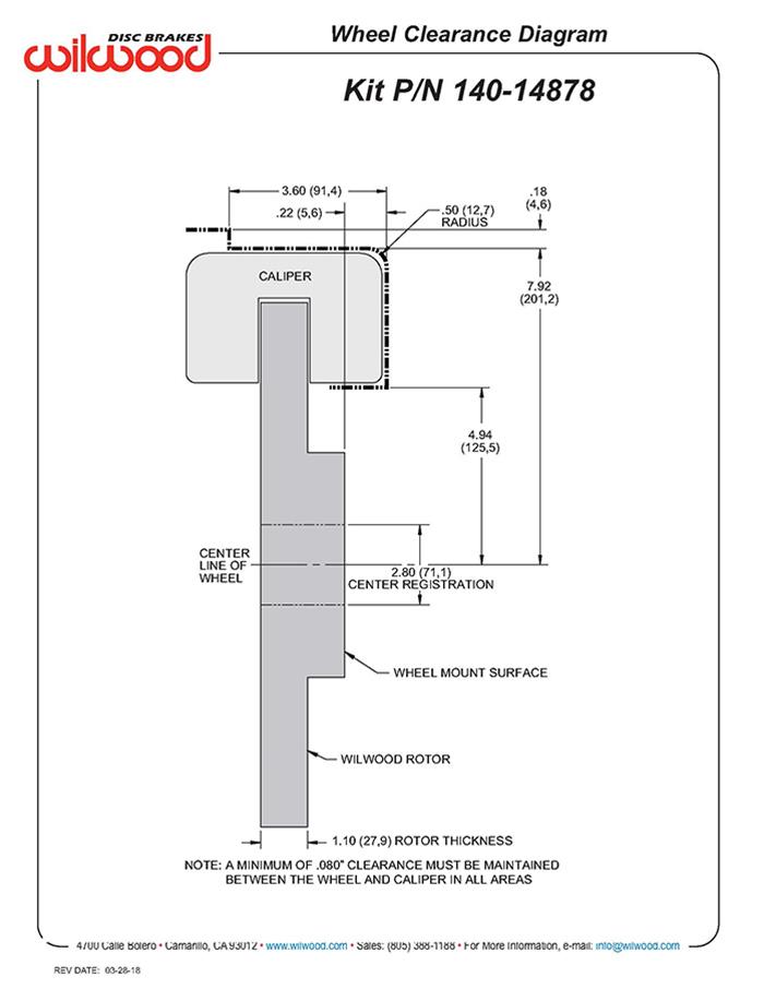 Wilwood Forged Narrow Superlite 4R Big Brake Rear Parking Brake Kits 140-14878-R