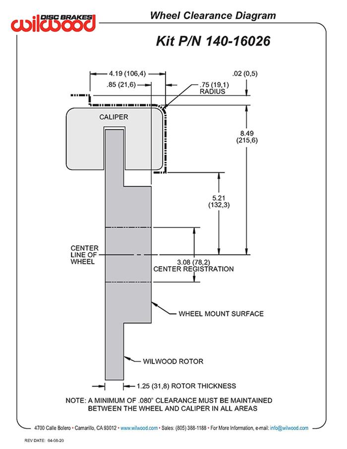 Wilwood AERO4 Big Brake Truck Rear Brake Kits 140-16026