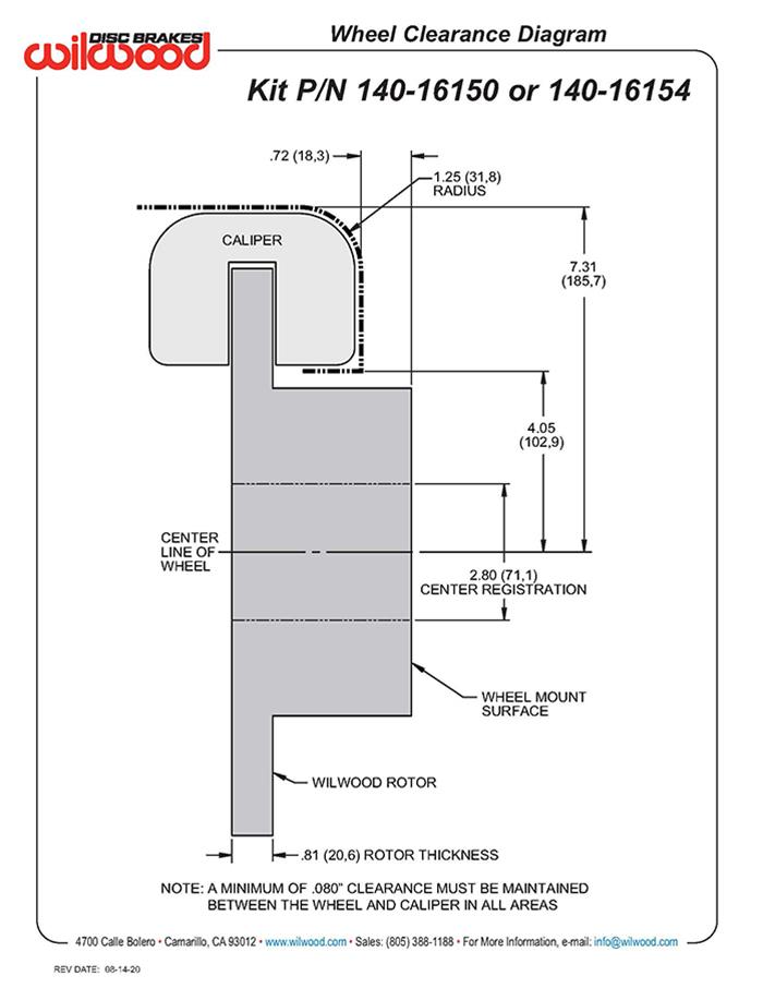 Wilwood Forged Dynalite Rear Electronic Parking Brake Kits 140-16150-D