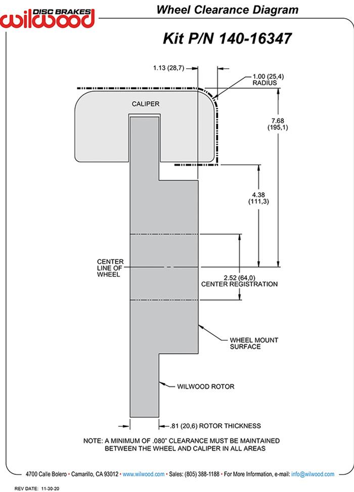 Wilwood Forged Narrow Superlite 4R Big Brake Rear Parking Brake Kits 140-16347-R