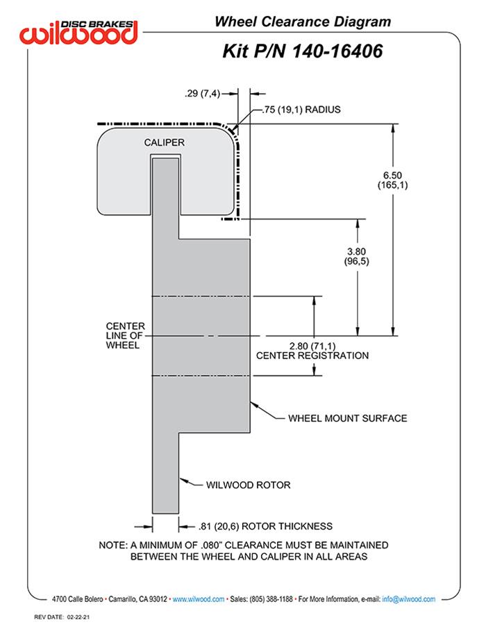 Wilwood Forged Dynalite Rear Parking Brake Kits 140-16407-D