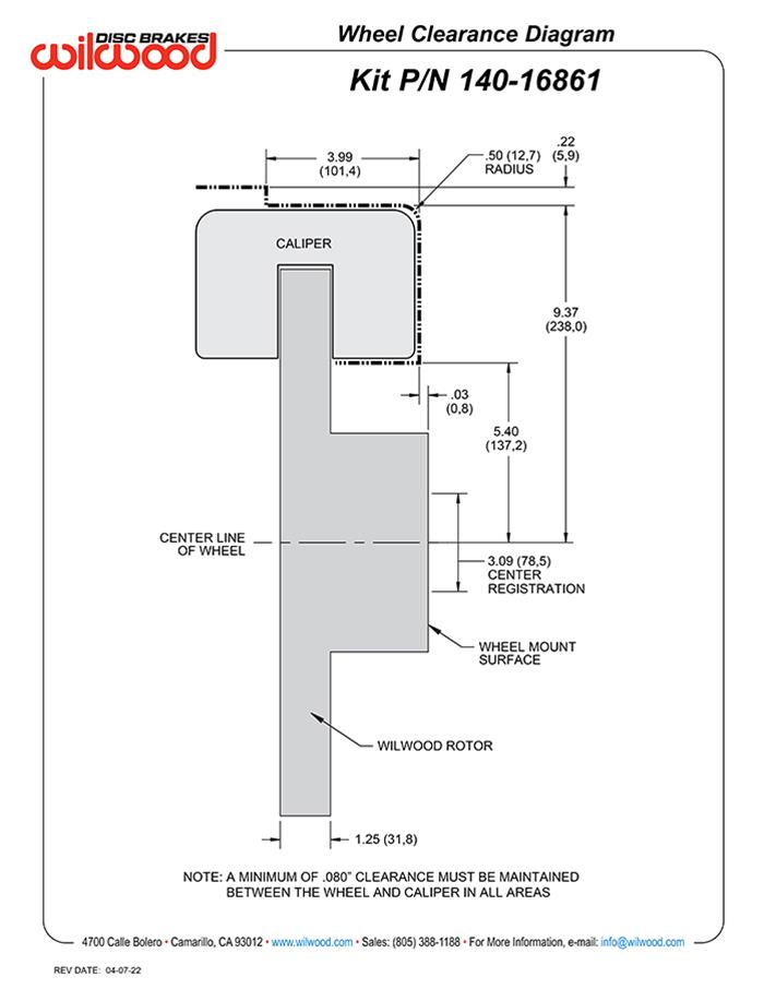 Wilwood TX4R Big Brake Rear Brake Kits 140-16861