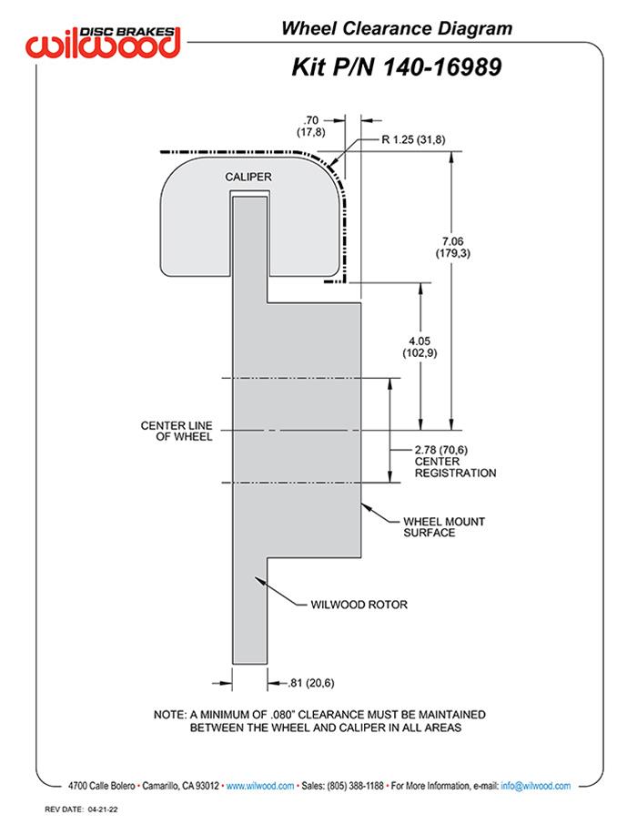 Wilwood Forged Dynalite Rear Parking Brake Kits 140-16989-DR