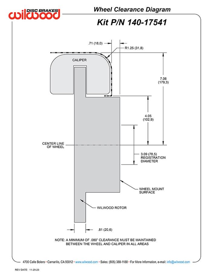 Wilwood Forged Dynalite Rear Parking Brake Kits 140-17541-DR