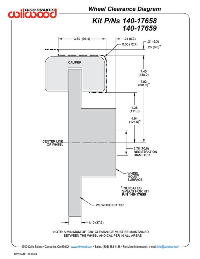 Wilwood Forged Narrow Superlite 4R Big Brake Rear Brake Kits 140-17658-DR
