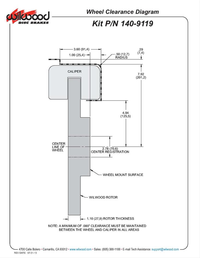 Wilwood Forged Narrow Superlite 4R Big Brake Rear Parking Brake Kits 140-9119-R