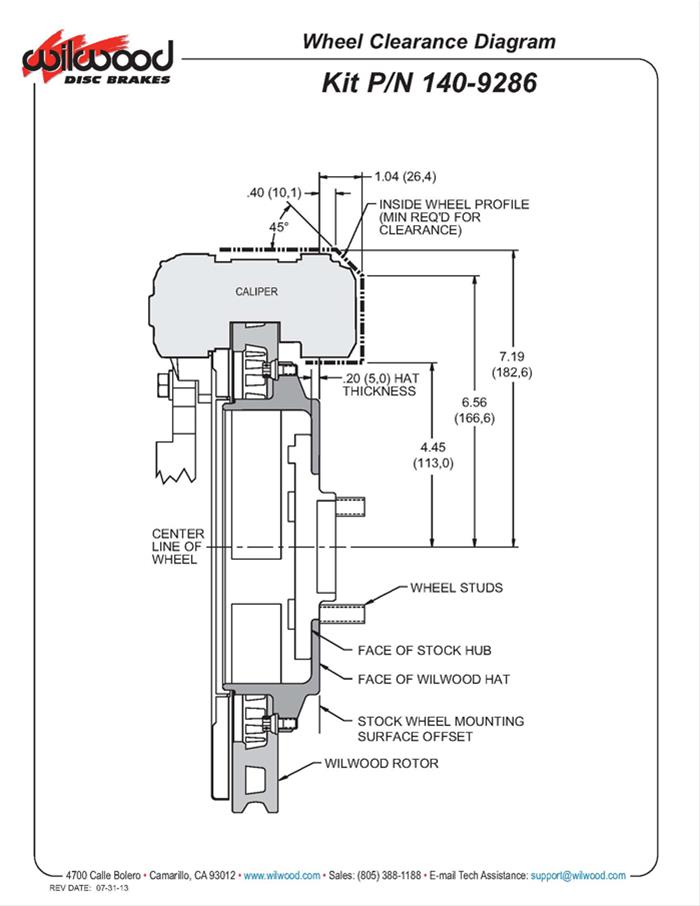 Wilwood DynaPro Radial Rear Brake Kits for OE Parking Brakes 140-9286-D