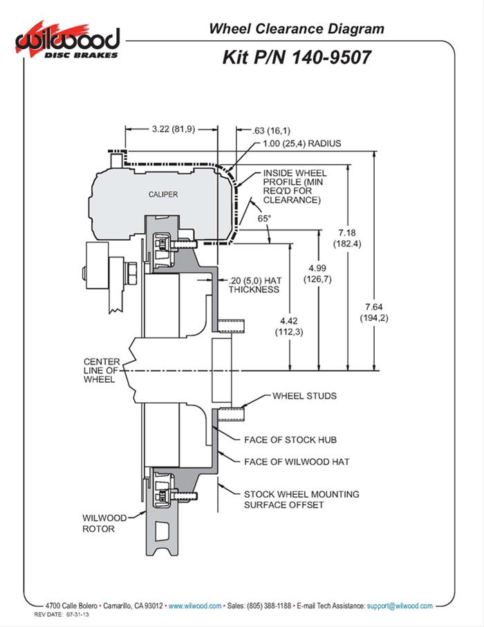 Wilwood DynaPro Radial Rear Brake Kits for OE Parking Brakes 140-9507-DR
