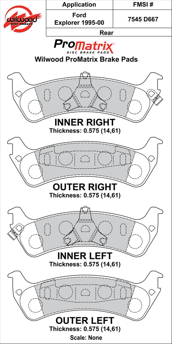 Wilwood ProMatrix Brake Pads 150-D0667K