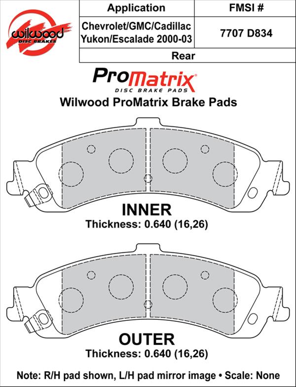 Wilwood ProMatrix Brake Pads 150-D0834K
