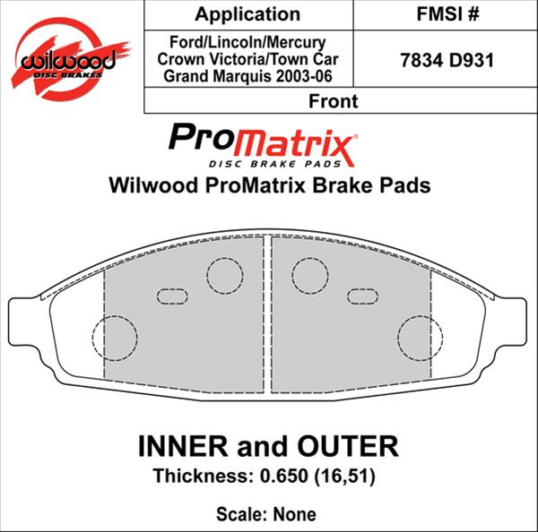 Wilwood ProMatrix Brake Pads 150-D0931K