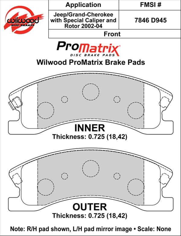 Wilwood ProMatrix Brake Pads 150-D0945K