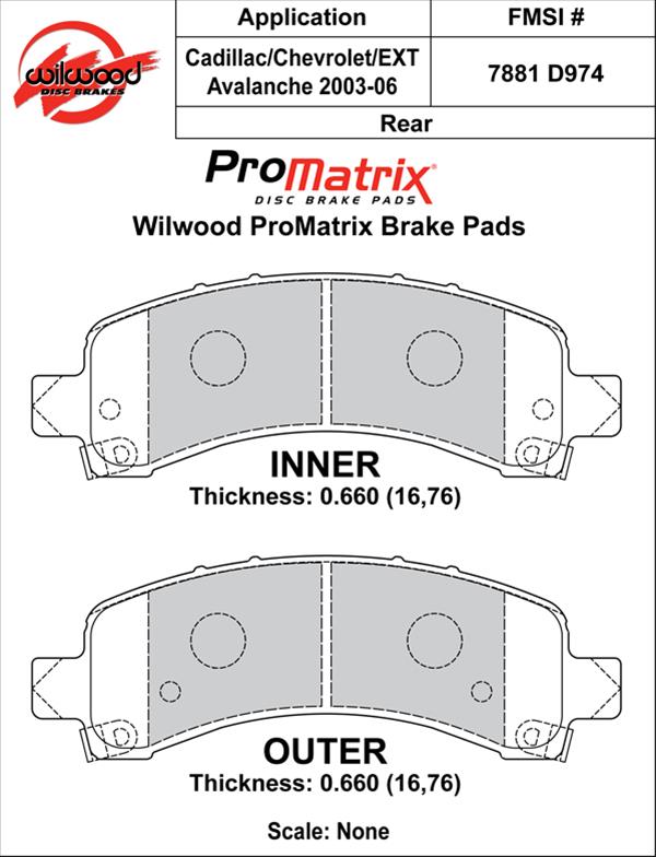 Wilwood ProMatrix Brake Pads 150-D0974K