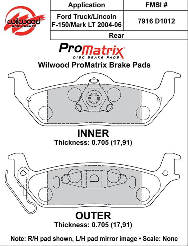 Wilwood ProMatrix Brake Pads 150-D1012K