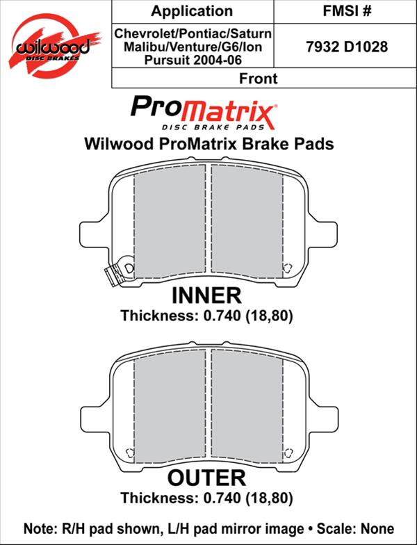 Wilwood ProMatrix Brake Pads 150-D1028K